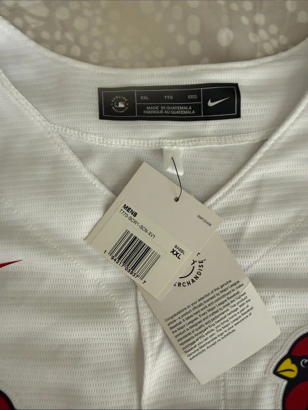 Nike White & Red St. Louis Cardinals Baseball Jersey